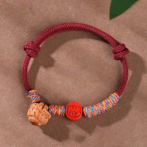Chinese Zodiac Red String Peach Pit Cinnabar Bracelet Chinese Zodiac Red String Peach Pit Cinnabar Bracelet