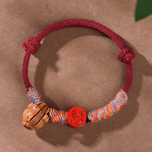 Chinese Zodiac Red String Peach Pit Cinnabar Bracelet Chinese Zodiac Red String Peach Pit Cinnabar Bracelet