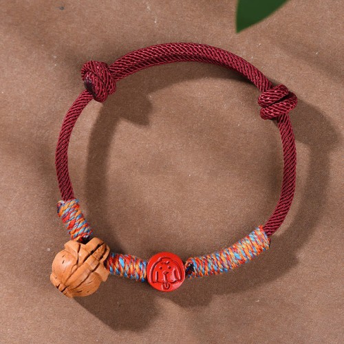 Chinese Zodiac Red String Peach Pit Cinnabar Bracelet Chinese Zodiac Red String Peach Pit Cinnabar Bracelet