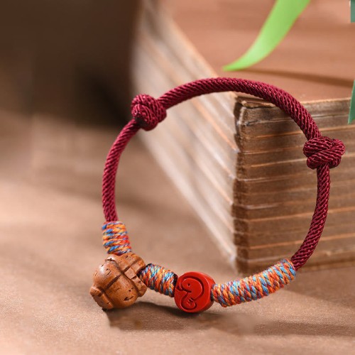 Chinese Zodiac Red String Peach Pit Cinnabar Bracelet Chinese Zodiac Red String Peach Pit Cinnabar Bracelet