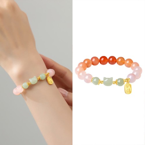 925 Silver Red Agate Hetian Jade Confidence Bracelet 925 Silver Red Agate Hetian Jade Confidence Bracelet
