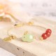 Red Agate Hetian Jade Rabbit Luck Bracelet