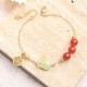 Red Agate Hetian Jade Rabbit Luck Bracelet