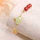 Red Agate Hetian Jade Rabbit Luck Bracelet