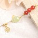Red Agate Hetian Jade Rabbit Luck Bracelet