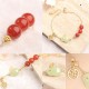 Red Agate Hetian Jade Rabbit Luck Bracelet