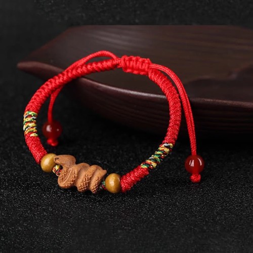 Chinese Zodiac Red String Peach Wood Luck Bracelet Chinese Zodiac Red String Peach Wood Luck Bracelet