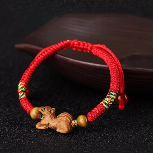 Chinese Zodiac Red String Peach Wood Luck Bracelet Chinese Zodiac Red String Peach Wood Luck Bracelet