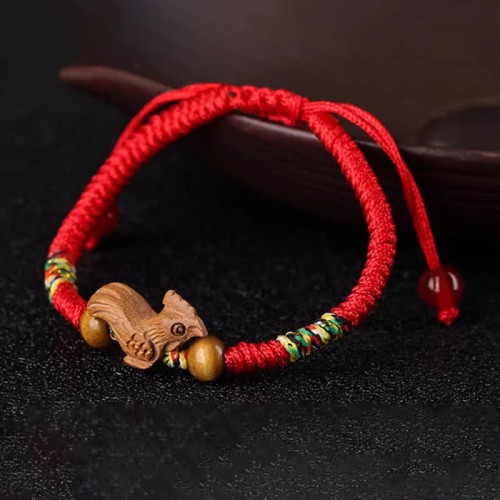 Chinese Zodiac Red String Peach Wood Luck Bracelet Chinese Zodiac Red String Peach Wood Luck Bracelet