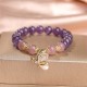 Amethyst Strawberry Quartz Butterfly Healing Bracelet Amethyst Strawberry Quartz Butterfly Healing Bracelet