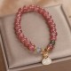 Strawberry Quartz Money Bag Charm Bracelet Strawberry Quartz Money Bag Charm Bracelet