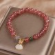 Strawberry Quartz Money Bag Charm Bracelet Strawberry Quartz Money Bag Charm Bracelet