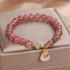 Strawberry Quartz Money Bag Charm Bracelet Strawberry Quartz Money Bag Charm Bracelet