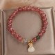 Strawberry Quartz Money Bag Charm Bracelet Strawberry Quartz Money Bag Charm Bracelet