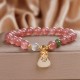 Strawberry Quartz Money Bag Charm Bracelet Strawberry Quartz Money Bag Charm Bracelet