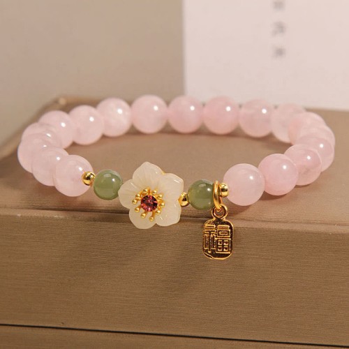 Rose Quartz Hetian Jade Fu Relationships Bracelet Rose Quartz Hetian Jade Fu Relationships Bracelet