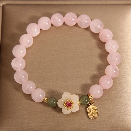 Rose Quartz Hetian Jade Fu Relationships Bracelet Rose Quartz Hetian Jade Fu Relationships Bracelet