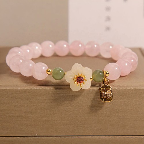 Rose Quartz Hetian Jade Fu Relationships Bracelet Rose Quartz Hetian Jade Fu Relationships Bracelet