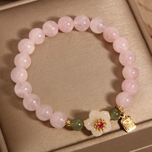 Rose Quartz Hetian Jade Fu Relationships Bracelet Rose Quartz Hetian Jade Fu Relationships Bracelet