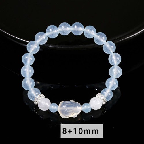 Blue Chalcedony White Agate Rabbit Balance Bracelet Blue Chalcedony White Agate Rabbit Balance Bracelet