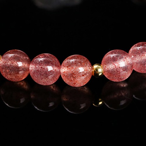 Strawberry Quartz Agate Rabbit Healing Bracelet