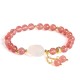 Strawberry Quartz Agate Rabbit Healing Bracelet