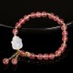 Strawberry Quartz Agate Rabbit Healing Bracelet