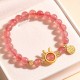 Strawberry Quartz Rabbit Fu Character Charm Bracelet Strawberry Quartz Rabbit Fu Character Charm Bracelet