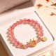 Strawberry Quartz Rabbit Fu Character Charm Bracelet Strawberry Quartz Rabbit Fu Character Charm Bracelet