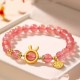 Strawberry Quartz Rabbit Fu Character Charm Bracelet Strawberry Quartz Rabbit Fu Character Charm Bracelet
