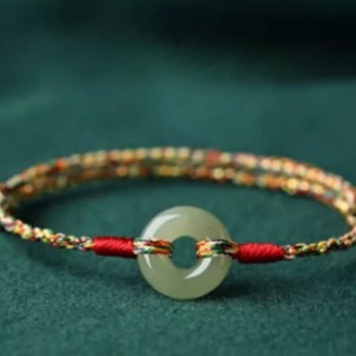 Peace Buckle Jade Prosperity Rope Bracelet Peace Buckle Jade Prosperity Rope Bracelet