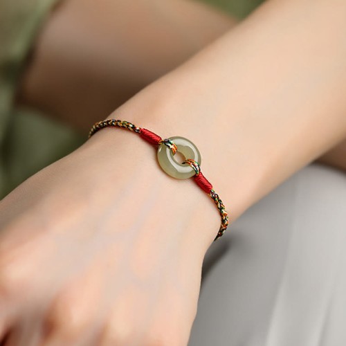 Peace Buckle Jade Prosperity Rope Bracelet Peace Buckle Jade Prosperity Rope Bracelet