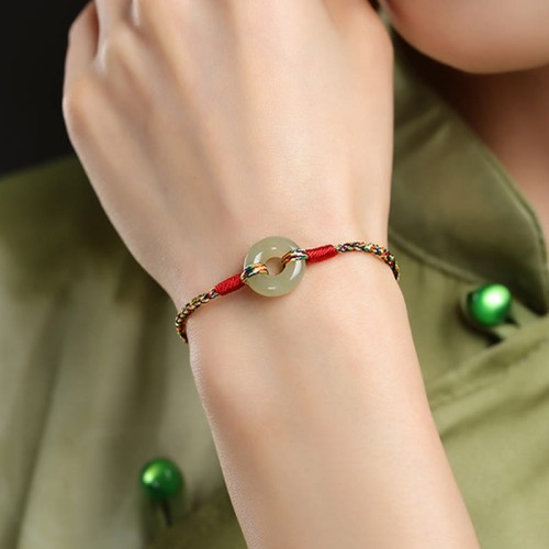 Peace Buckle Jade Prosperity Rope Bracelet Peace Buckle Jade Prosperity Rope Bracelet