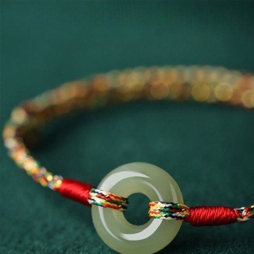 Peace Buckle Jade Prosperity Rope Bracelet Peace Buckle Jade Prosperity Rope Bracelet