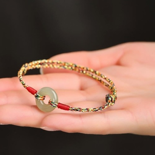 Peace Buckle Jade Prosperity Rope Bracelet Peace Buckle Jade Prosperity Rope Bracelet