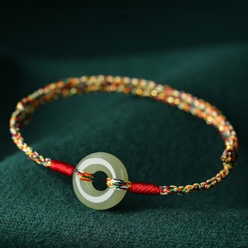 Peace Buckle Jade Prosperity Rope Bracelet Peace Buckle Jade Prosperity Rope Bracelet