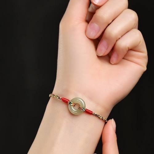Peace Buckle Jade Prosperity Rope Bracelet Peace Buckle Jade Prosperity Rope Bracelet