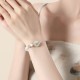 999 Silver Hetian Jade Peach Blossom Luck Bracelet 999 Silver Hetian Jade Peach Blossom Luck Bracelet