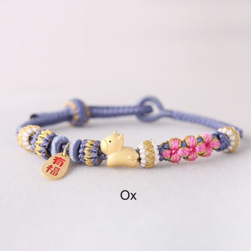 Chinese Zodiac Fu Luck Rope Braided Bracelet