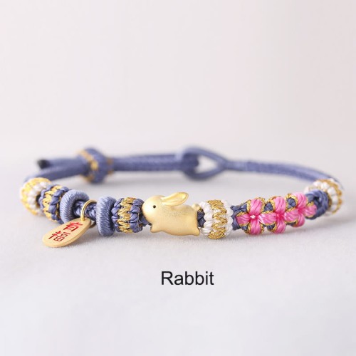Chinese Zodiac Fu Luck Rope Braided Bracelet