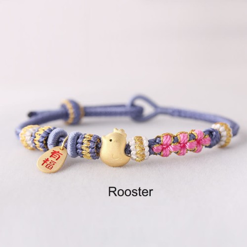 Chinese Zodiac Fu Luck Rope Braided Bracelet
