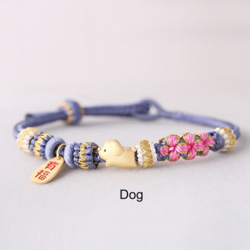 Chinese Zodiac Fu Luck Rope Braided Bracelet