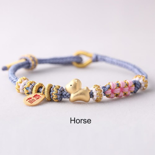 Chinese Zodiac Fu Luck Rope Braided Bracelet
