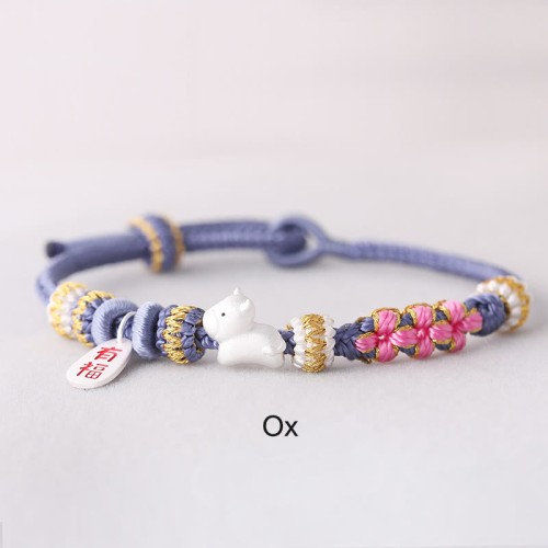 Chinese Zodiac Fu Luck Rope Braided Bracelet