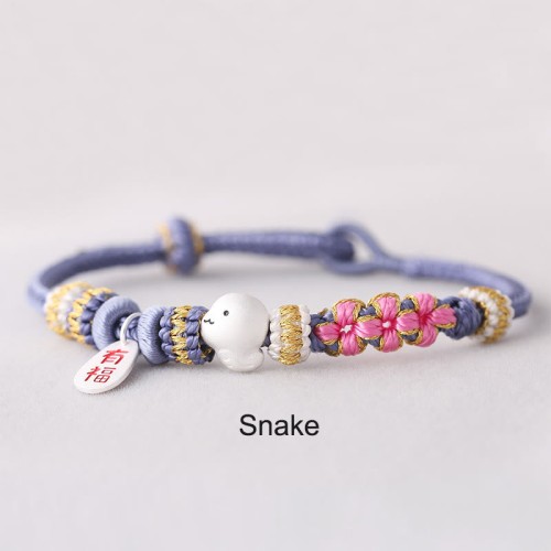 Chinese Zodiac Fu Luck Rope Braided Bracelet
