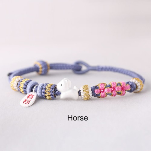 Chinese Zodiac Fu Luck Rope Braided Bracelet