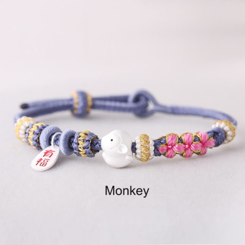 Chinese Zodiac Fu Luck Rope Braided Bracelet