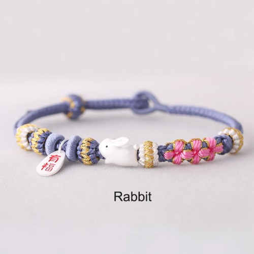 Chinese Zodiac Fu Luck Rope Braided Bracelet