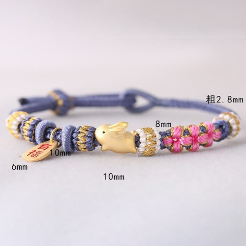 Chinese Zodiac Fu Luck Rope Braided Bracelet