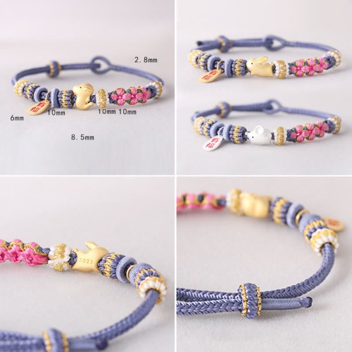Chinese Zodiac Fu Luck Rope Braided Bracelet
